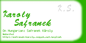 karoly safranek business card